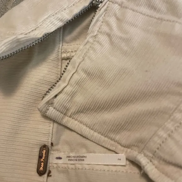 Free People Cream Corduroy Mini Skirt Sz 2 Worn Twice