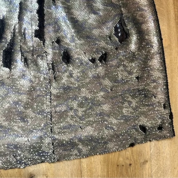 Free People Skinny Sequin Camo Mini Skirt Size 12