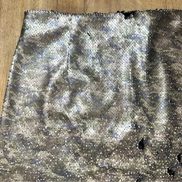 Free People Skinny Sequin Camo Mini Skirt Size 12