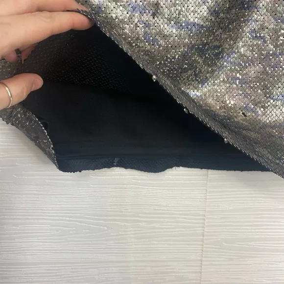 Free People Skinny Sequin Camo Mini Skirt Size 6