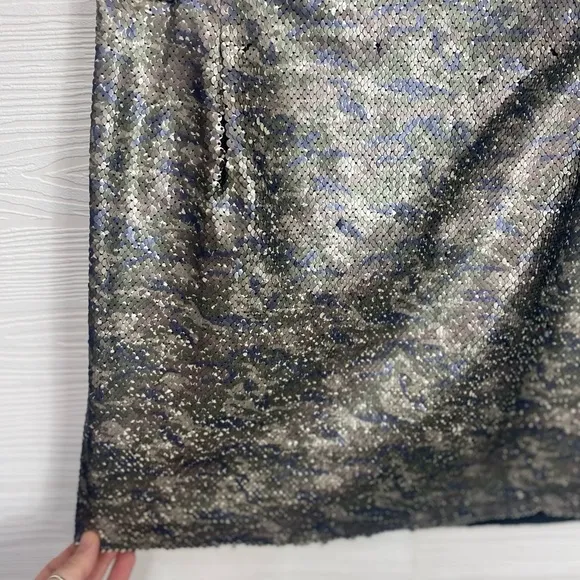 Free People Skinny Sequin Camo Mini Skirt Size 6