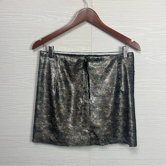 Free People Skinny Sequin Camo Mini Skirt Size 6
