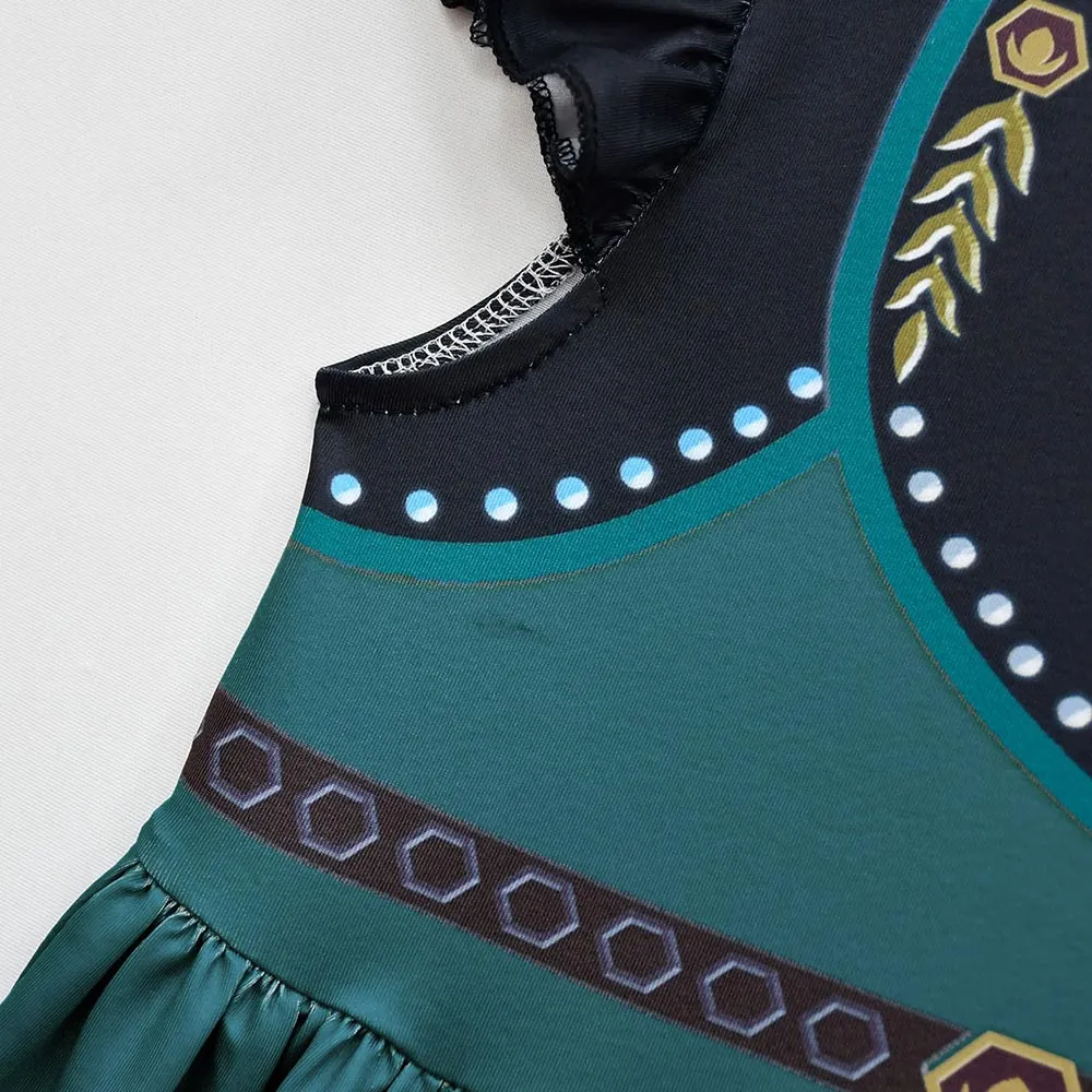 Frozen Anna Cosplay Costume Kids Girls Dress Halloween Carnival Suit