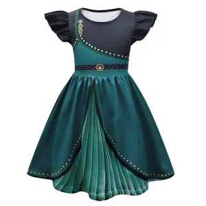 Frozen Anna Cosplay Costume Kids Girls Dress Halloween Carnival Suit