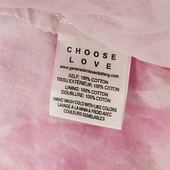 GENERATION LOVE - Size L - Women’s Pink Athena Tie Dye Cotton Tiered Mini Skirt
