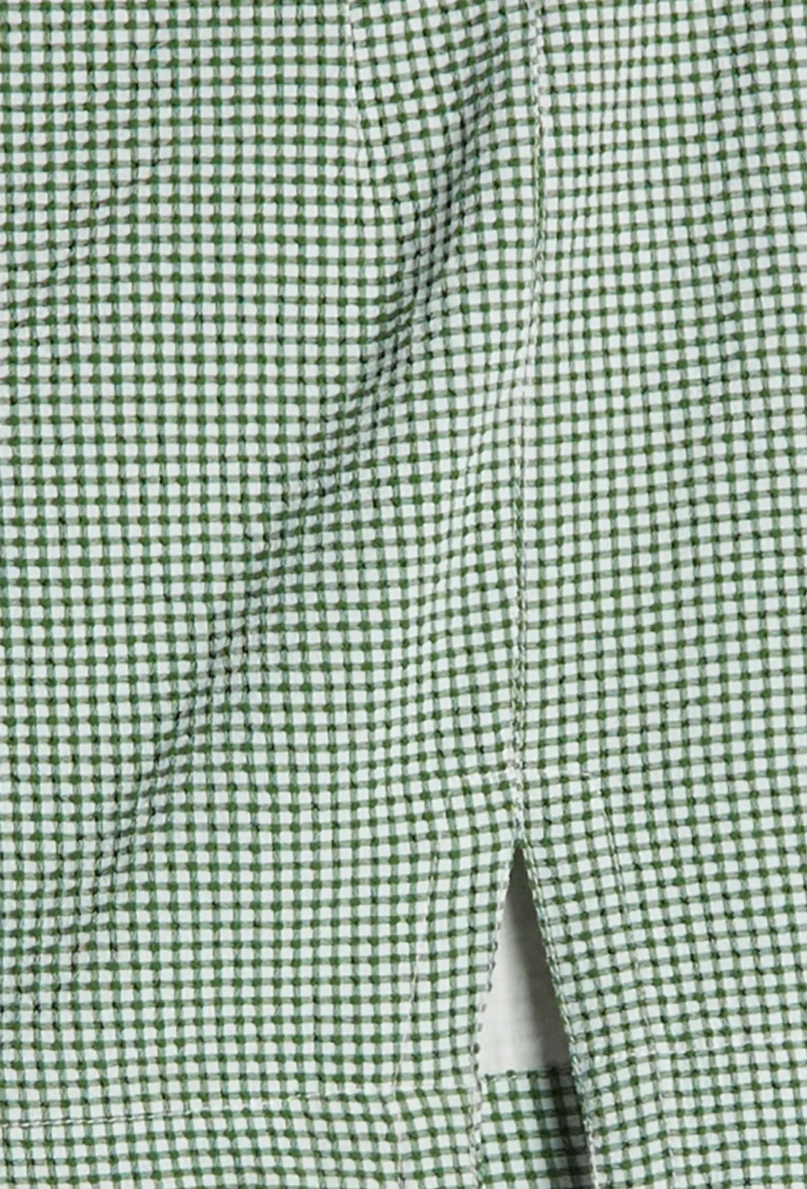 Gingham Mini Skirt with Front Slit