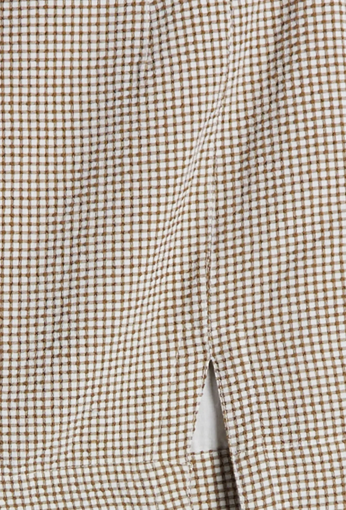 Gingham Mini Skirt with Front Slit