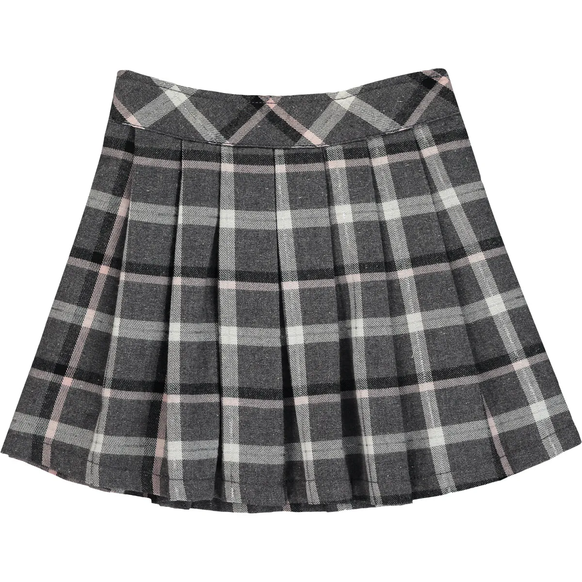 Girl Grey and Silver Check Skirt