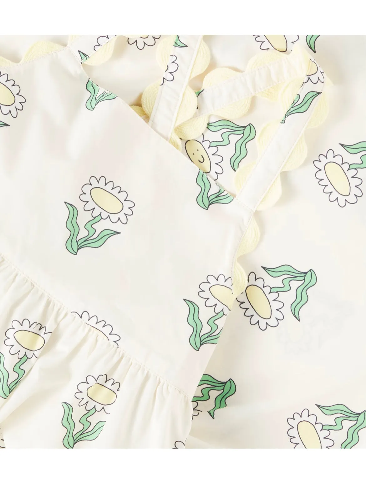 GIRL SLEEVELESS DAISIES DRESS WITH RIC RAC DETAILS
