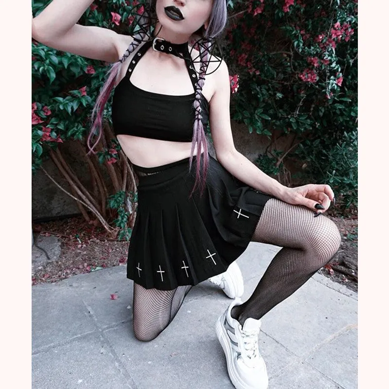 “GOTH EMBROIDERY” PLEATED SKIRT W041103REVIEW
