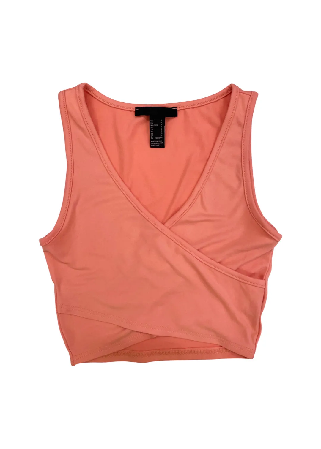 Grace Crossover Crop Top - Peach
