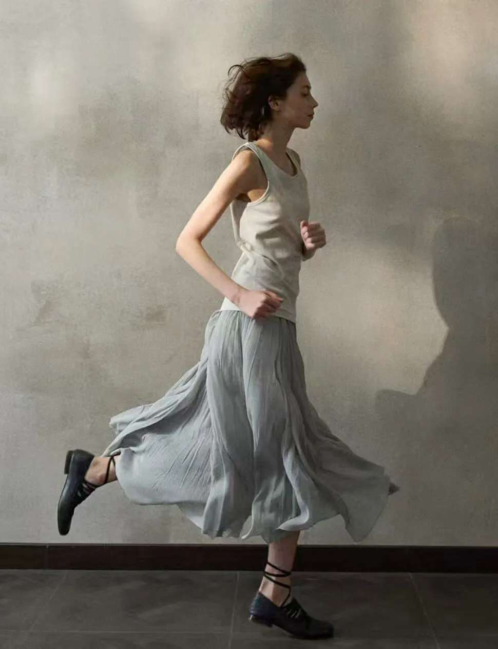 Grey Pleated Skirt -PREORDER