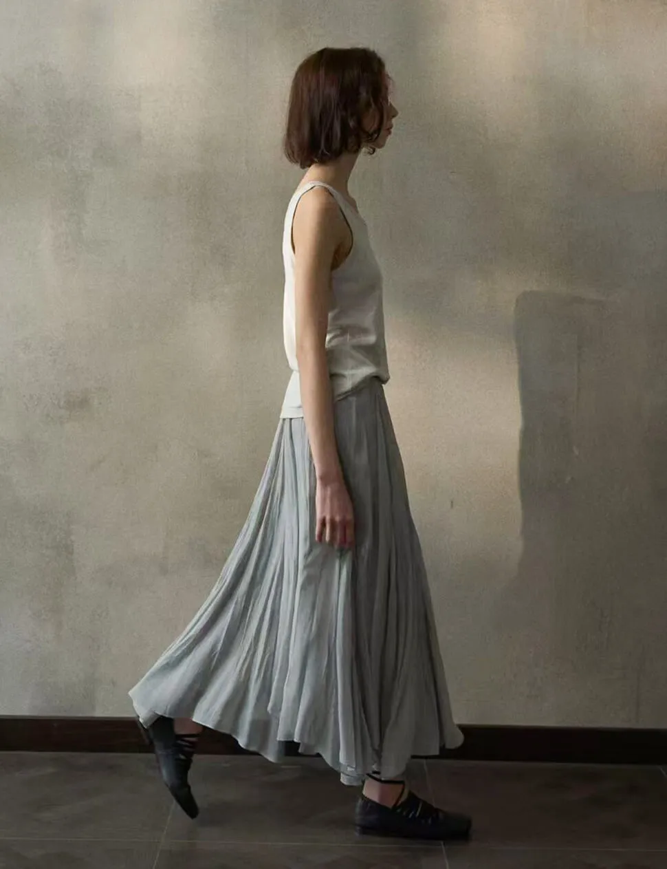 Grey Pleated Skirt -PREORDER