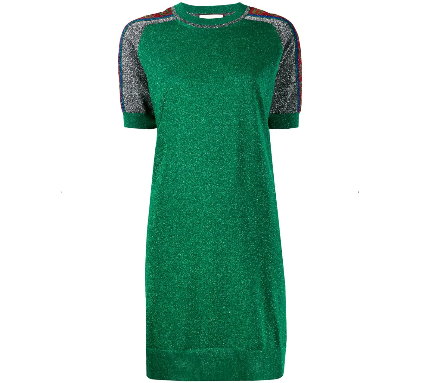 Gucci Metallic T-shirt Dress in Green