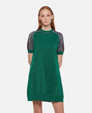 Gucci Metallic T-shirt Dress in Green