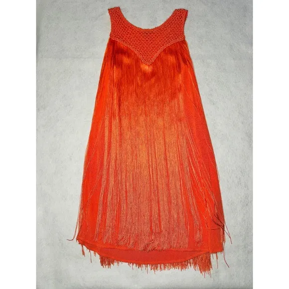 Guess Fringe Dress Crochet Sleeveless Party Cocktail Mini Size M