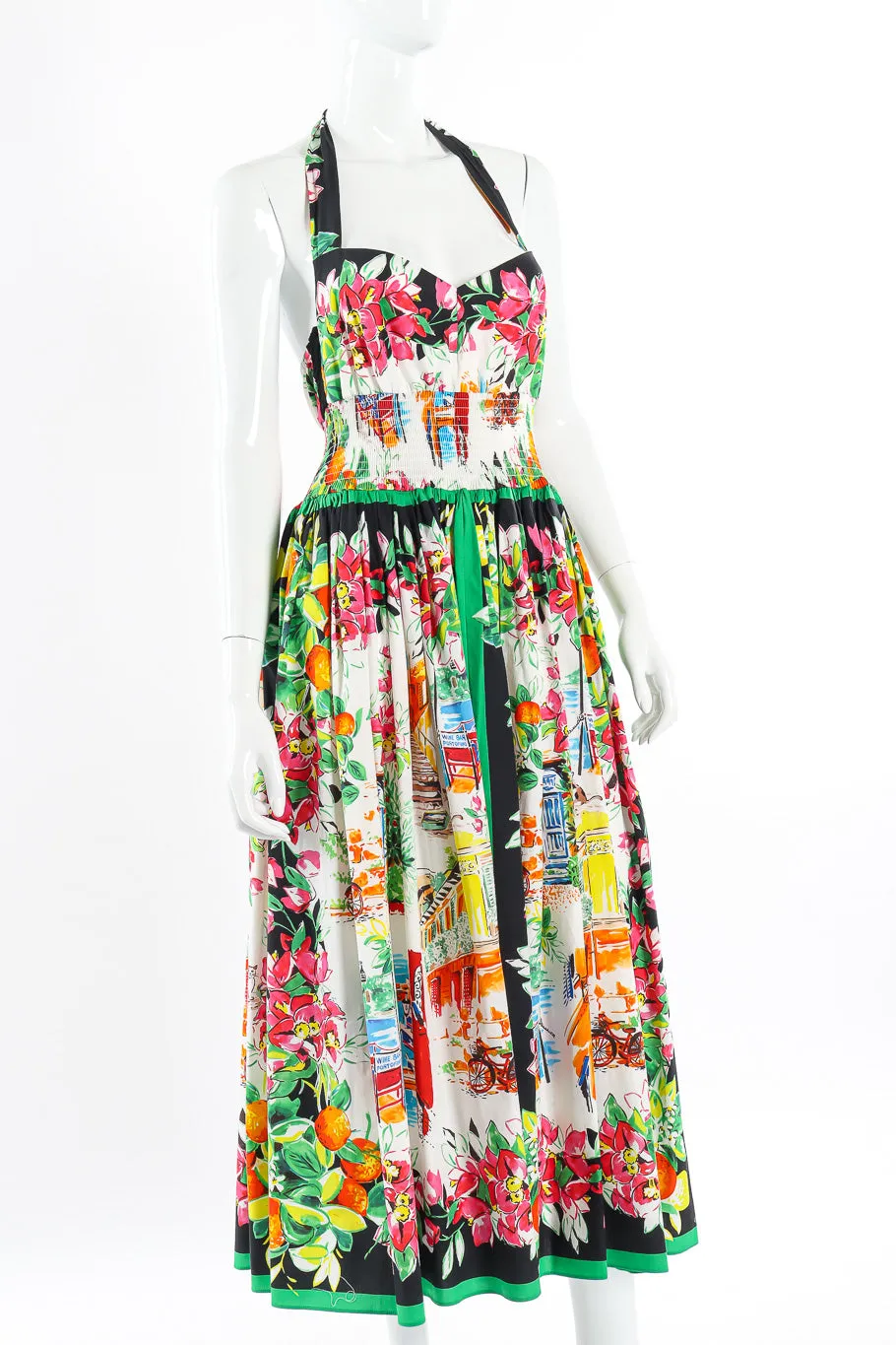 Halter Pleated Portofino Dress