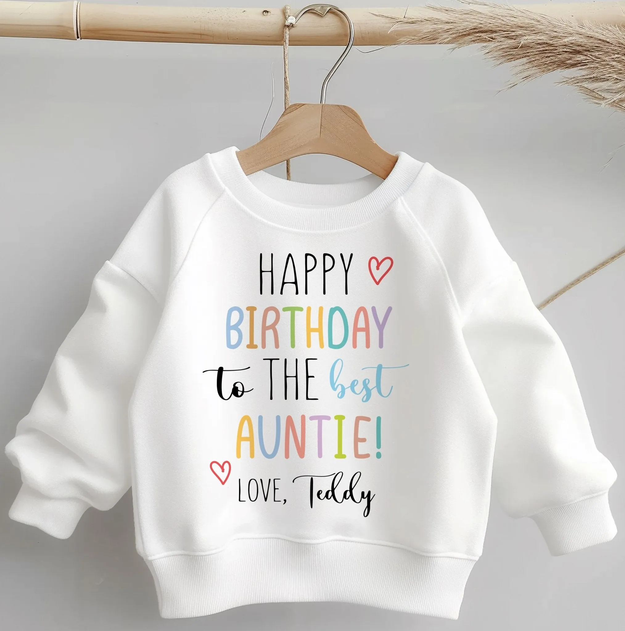 Happy Birthday To The Best Auntie Personalised Toddler & Kids Sweatshirt