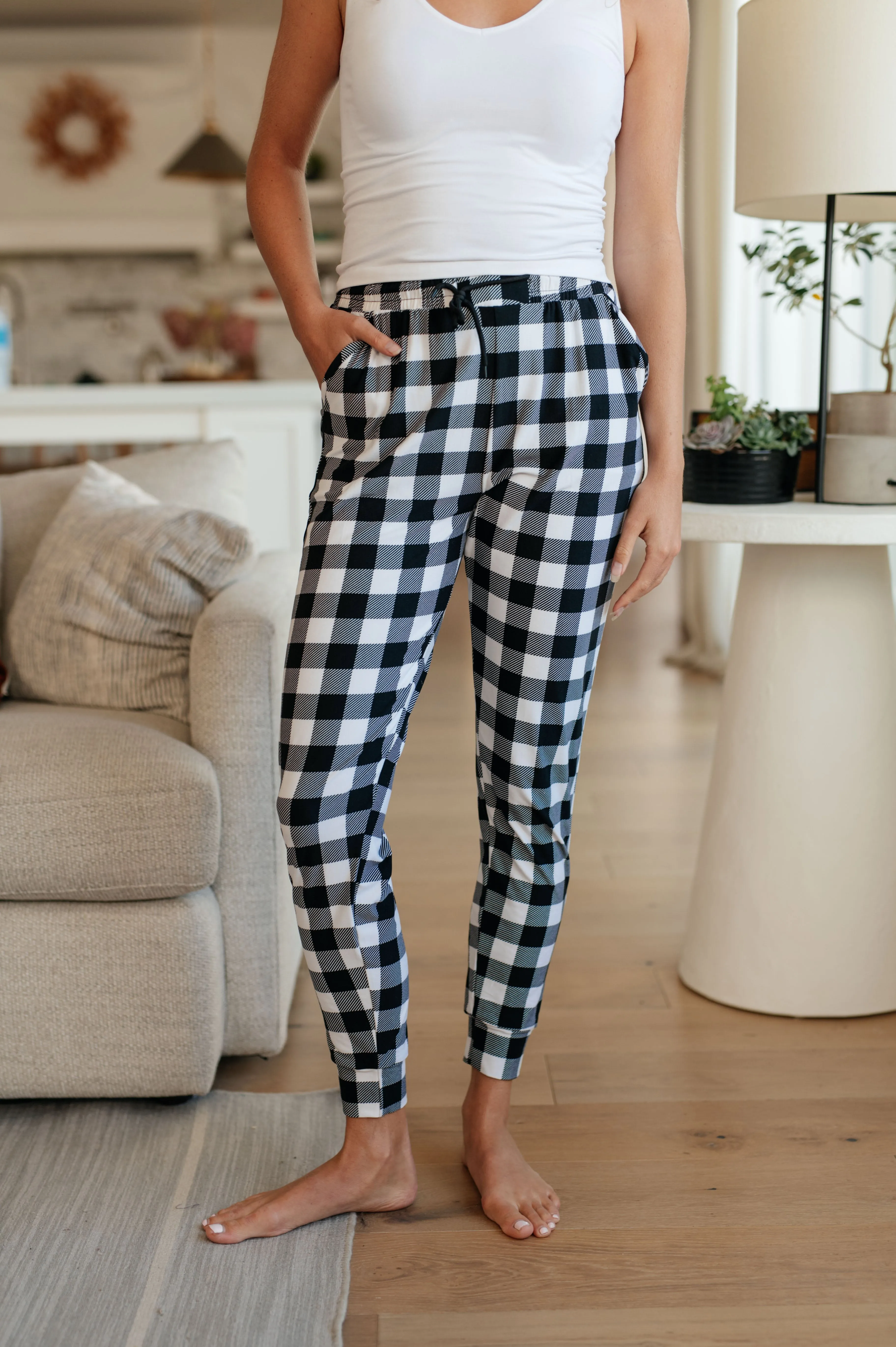 Hazel Blues® |  Your New Favorite Joggers in Black and White Check