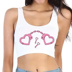 Heart Handcuffs Crop Tank Top