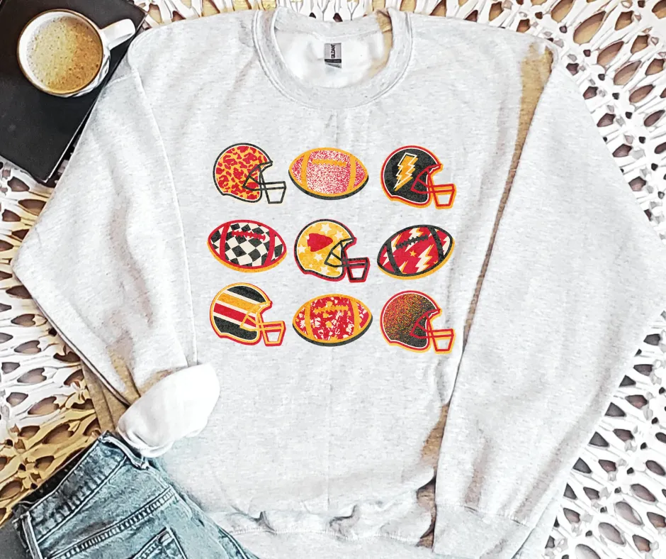 Helmet Football Pattern Ash Sweatshirt