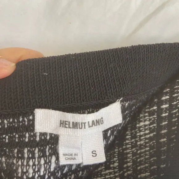 Helmut Lang Variant Grid Woven Skirt Linen Mini Size Small