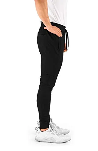 hiker's way Men's Regular Fit Track Pants (HW-103BlackXB_Black_M)