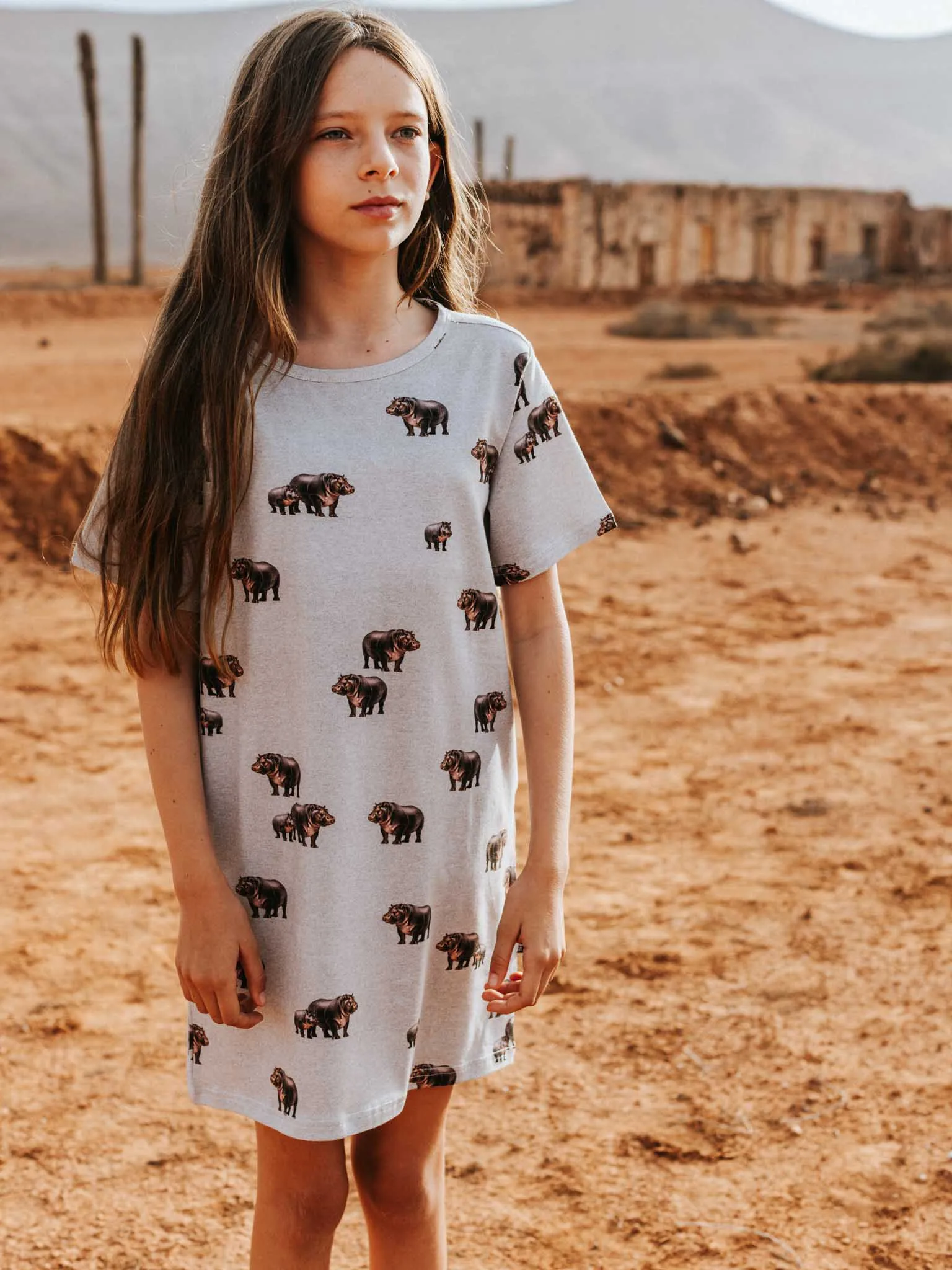 Hippos T-shirt Dress Kids