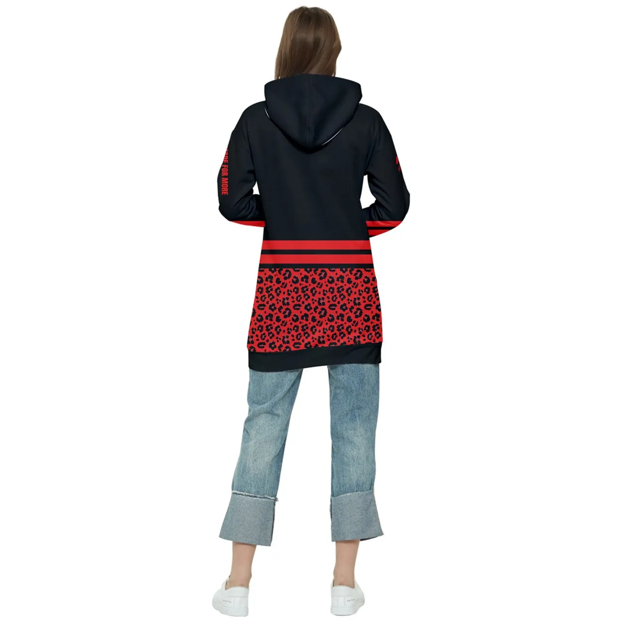 Hoodie Dress Red and Black