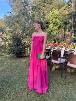 Hot Pink Strapless Party Dress Evening Prom Dress Custom Made   fg7458