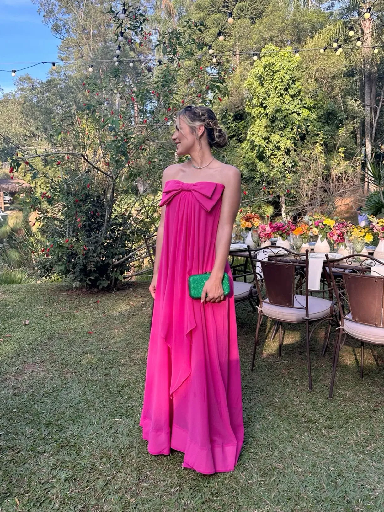Hot Pink Strapless Party Dress Evening Prom Dress Custom Made   fg7458