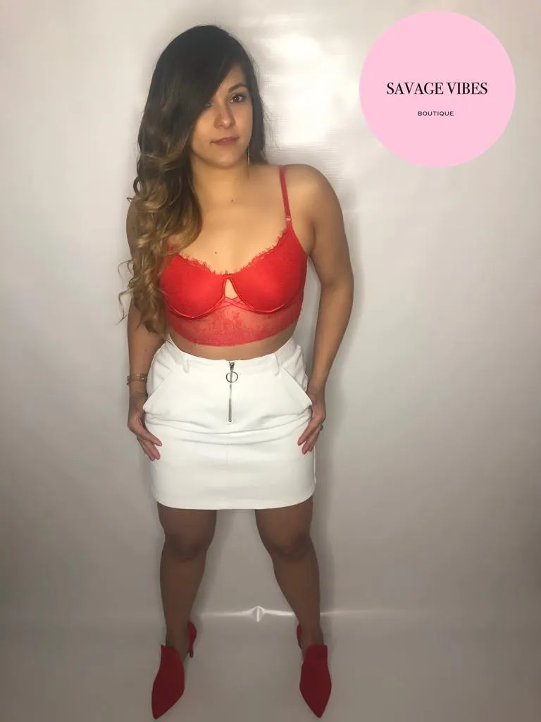 Hot Red Lace Bralette