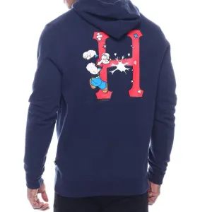 HUF x Popeye CLASSIC H FLEECE HOODIE SWEATSHIRT (NAVY)