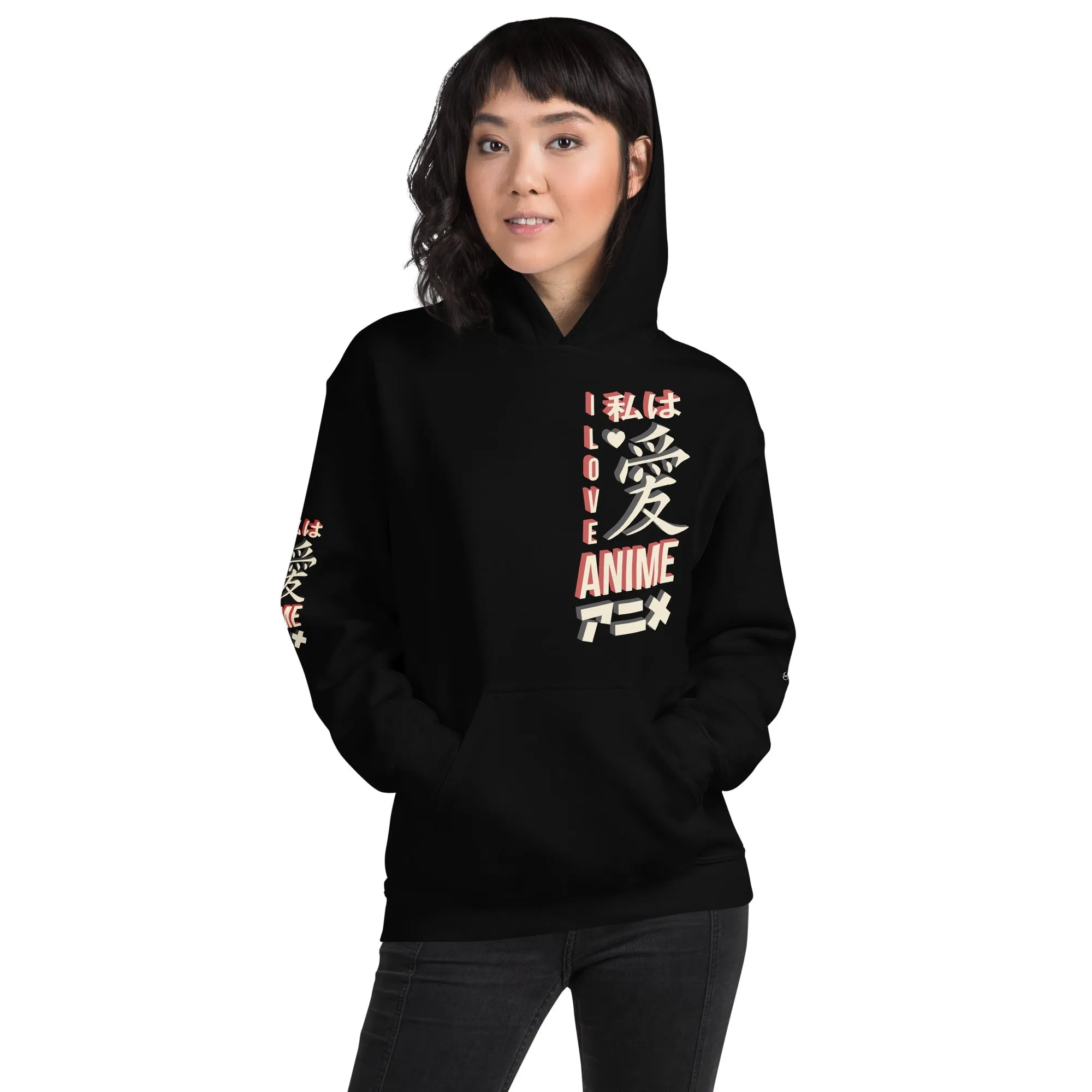I LOVE ANIME Unisex Fleece Hoodie