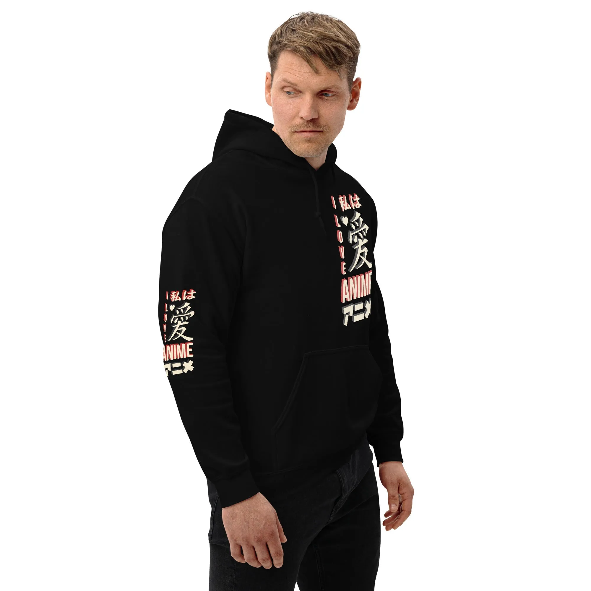 I LOVE ANIME Unisex Fleece Hoodie