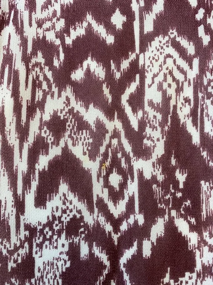 IRO Mini Skirt Adele Burgundy/White Printed Georgette Size 34