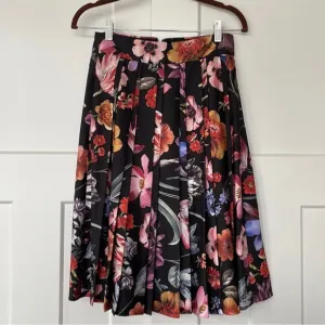 J. Crew - Knee length A-line pleated floral skirt NWOT