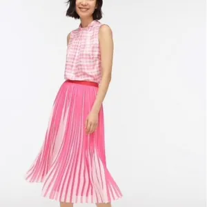 J Crew Pleated midi skirt peekaboo stripe AJ984