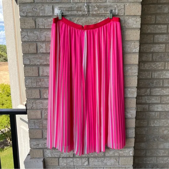 J Crew Pleated midi skirt peekaboo stripe AJ984