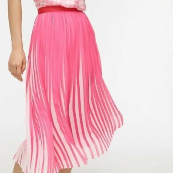 J Crew Pleated midi skirt peekaboo stripe AJ984