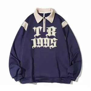 Japanese Three-Dimensional Printed Polo Sweatshirt