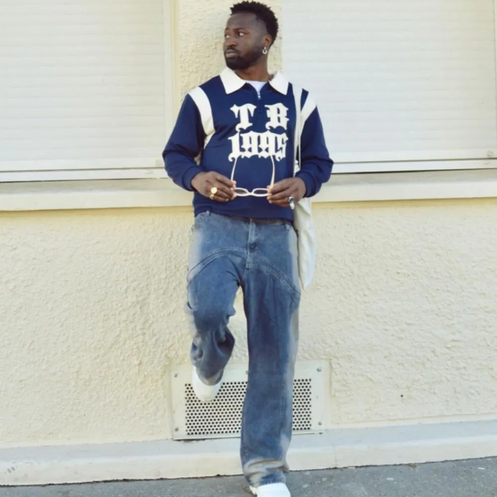 Japanese Three-Dimensional Printed Polo Sweatshirt