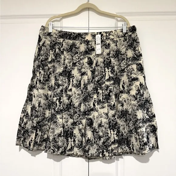 J.Crew NWT pleated knee length skirt in drapery viscose twill