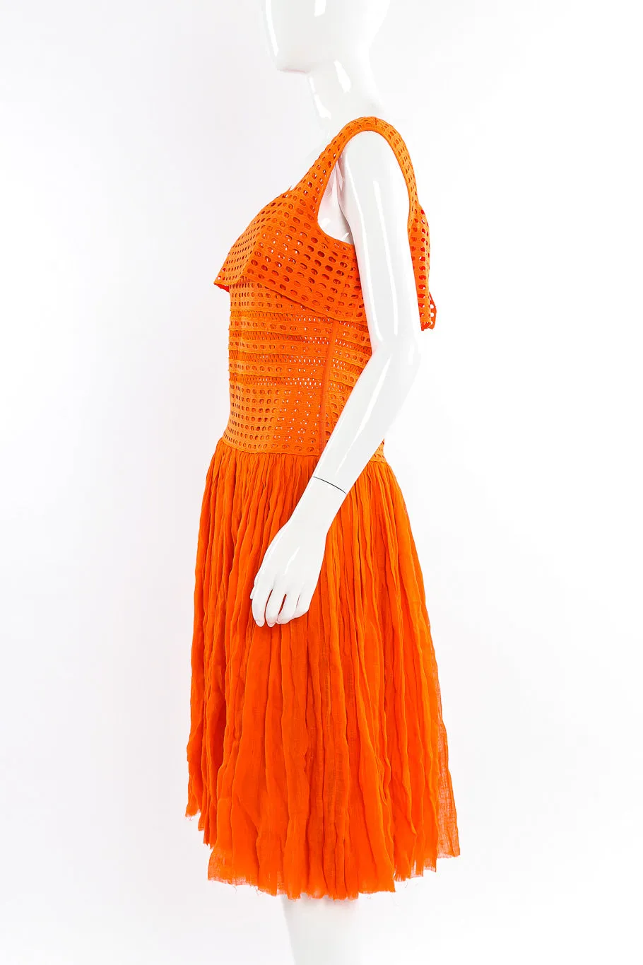 Jersey Mesh Pleated Dress