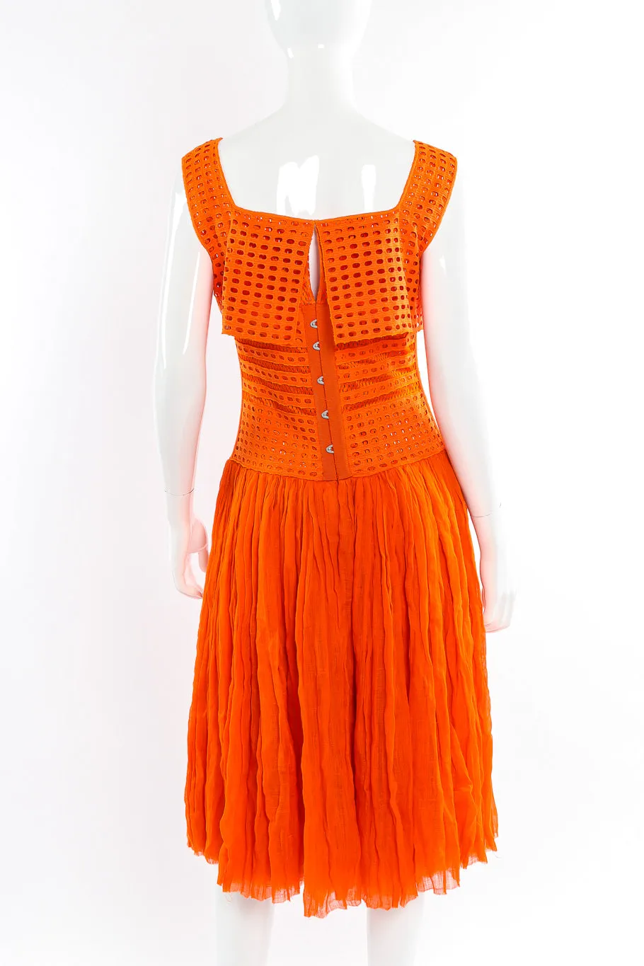 Jersey Mesh Pleated Dress