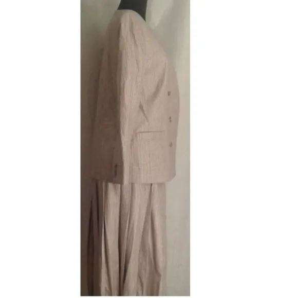 JH Collectibles 6 skirt 8 jacket suit pink gray plaid Lined 2 pcs Blazer Flaw