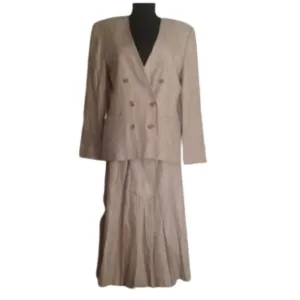 JH Collectibles 6 skirt 8 jacket suit pink gray plaid Lined 2 pcs Blazer Flaw