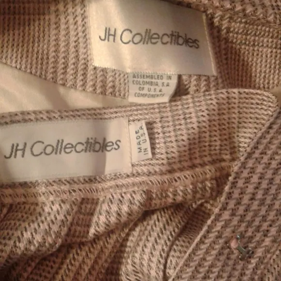 JH Collectibles 6 skirt 8 jacket suit pink gray plaid Lined 2 pcs Blazer Flaw