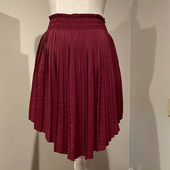Joie Burgundy Feliciana Deep Verbena Pleated Small Skirt