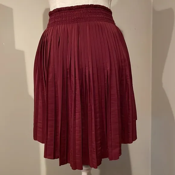 Joie Burgundy Feliciana Deep Verbena Pleated Small Skirt